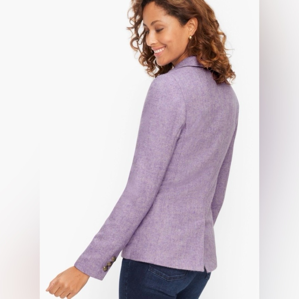 Talbots Lavender Heringbone Wool Blazer - Picture 2 of 9